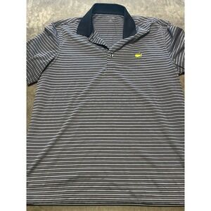 Masters Augusta Golf Polo Shirt‎ Mens Medium Black Striped Golf Tournament